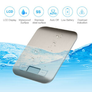 Digital Electronic Kitchen Food Diet Postal Scale Weight Balance 5KG 1g 11lb Kitchen Scales Stainless Steel Weighing For Food Diet Postal Balance Measuring LCD Precision Electronic 6
