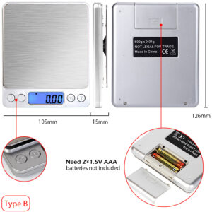 Digital Electronic Kitchen Food Diet Postal Scale Weight Balance 5KG 1g 11lb Kitchen Scales Stainless Steel Weighing For Food Diet Postal Balance Measuring LCD Precision Electronic 8