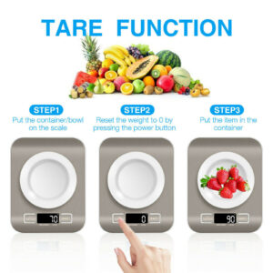 Digital Electronic Kitchen Food Diet Postal Scale Weight Balance 5KG 1g 11lb Kitchen Scales Stainless Steel Weighing For Food Diet Postal Balance Measuring LCD Precision Electronic 7