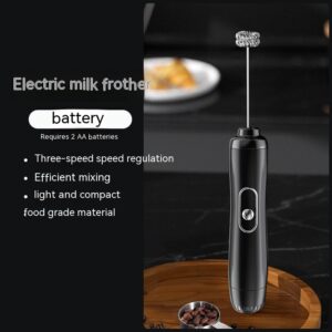 Milk Frother Egg Beater Coffee Frother Household Electric Milk Stirring Battery Handheld Blender 3