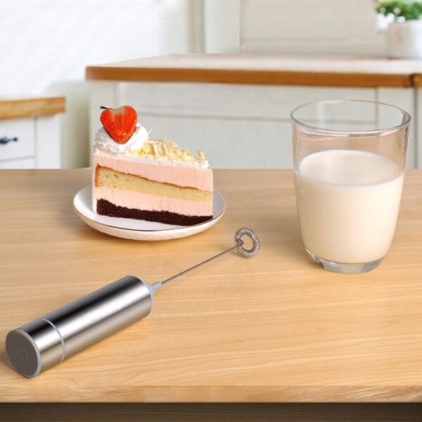 Electric Stainless Steel Handheld Milk Frother Foamer Mixer Coffee Latte Stirrer Egg Beater — image 3
