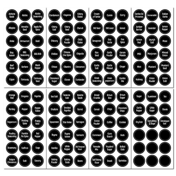 Printed Spice Jar Labels – Water-Resistant Pantry Labels – view 3