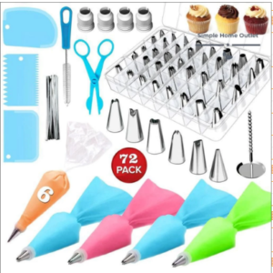 72-Piece Cake Decorating Kit with Piping Tips & Bags