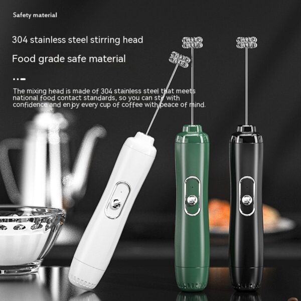 Milk Frother Egg Beater Coffee Frother Household Electric Milk Stirring Battery Handheld Blender — image 9