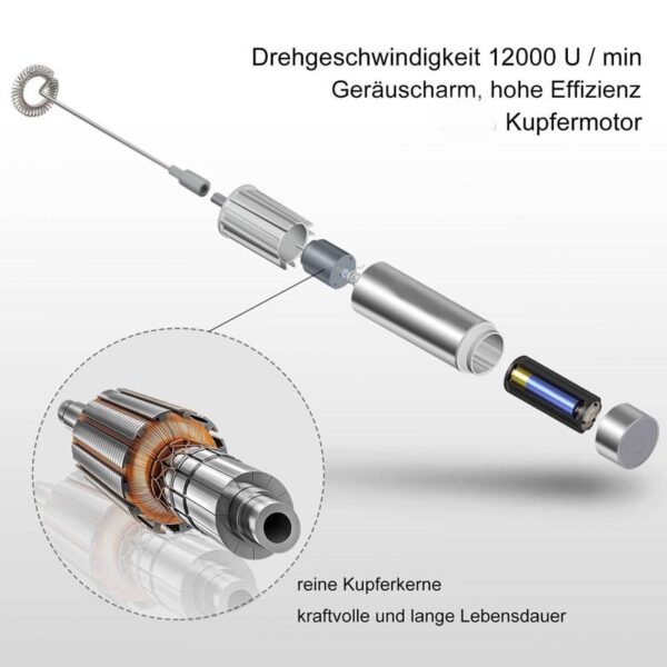 Electric Stainless Steel Handheld Milk Frother Foamer Mixer Coffee Latte Stirrer Egg Beater — image 5