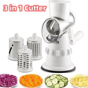 3-in-1 Rotary Vegetable Slicer & Drum Grater