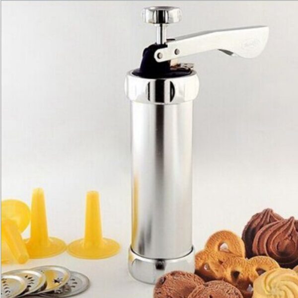 Stainless Steel Cookie Press Gun with Discs & Tips