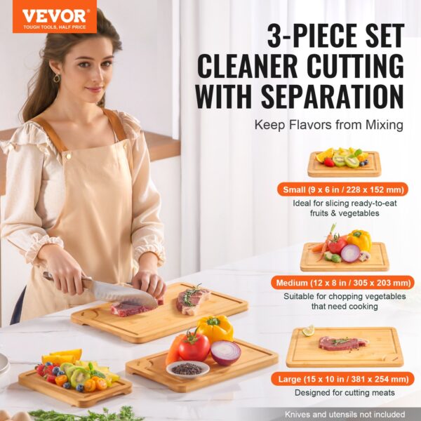 Bamboo cutting board set – view 2