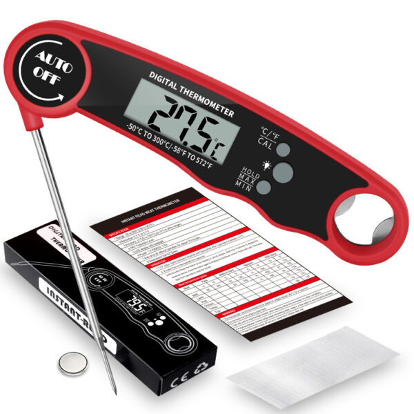 Instant Read Meat Thermometer, Folding Probe