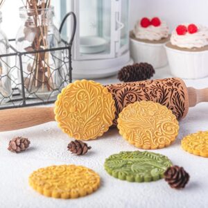 Embossed rolling pin – Embossed Beech Wood Rolling Pin