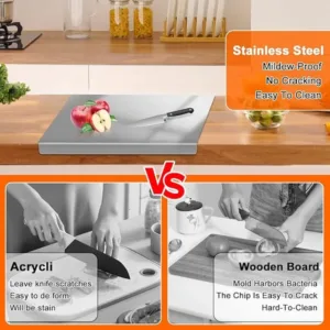 Stainless steel cutting board – view 2