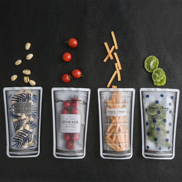 Reusable Stand-Up Food Storage Bag, Zip Seal