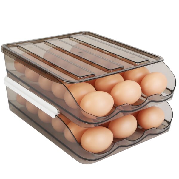 2-Tier Rolling Egg Dispenser for Fridge, 36 Eggs