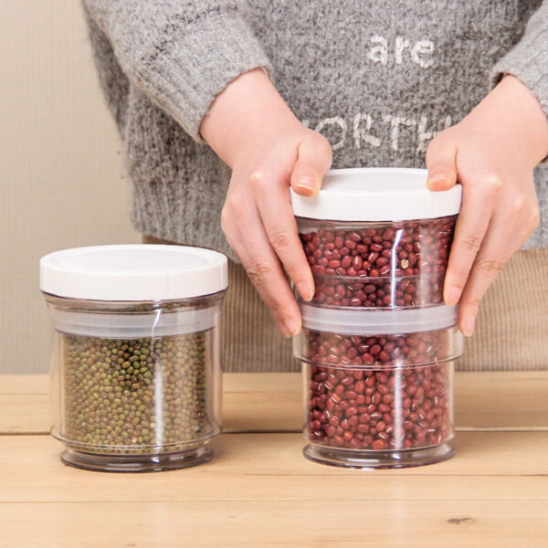 Collapsible Food Storage Container with Press-Down Lid