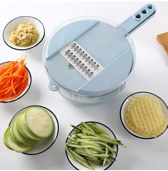 8-in-1 Vegetable Slicer & Grater Set with Drain Basket