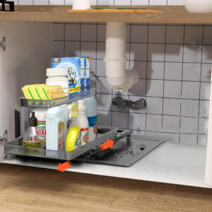 2-Tier Pull-Out Under Sink Organizer, L-Shaped